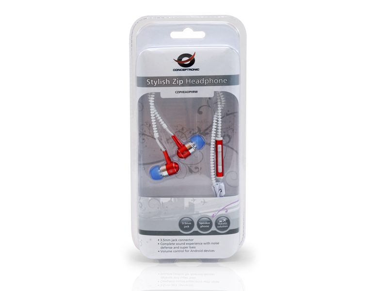 Conceptronic Stylish Zip Headphone – image 5