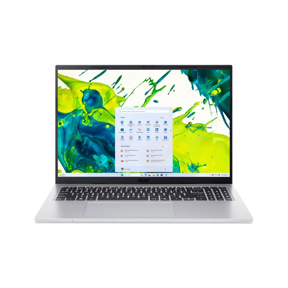 Acer Aspire AG16-71P-30GP Intel® Core™ i3 i3-1305U Laptop 40.6 cm (16") WUXGA 8 GB DDR5-SDRAM 512 GB SSD Wi-Fi 6 (802.11ax) Windows 11 Home Silver