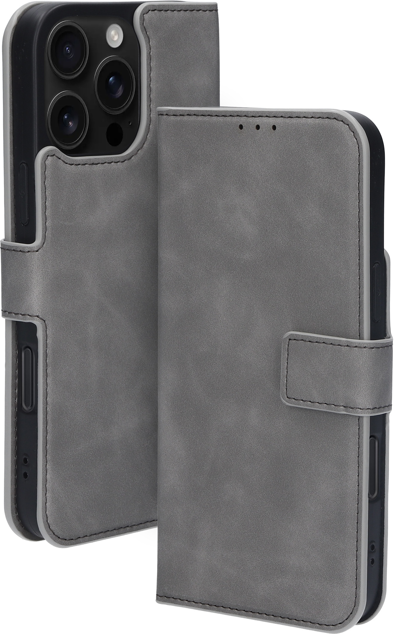 Mobiparts Classic Wallet Case Apple iPhone 16 Pro Max Granite Grey (MagSafe Compatible) – image 1