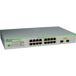 Allied Telesis AT-GS950/16PS Unmanaged Gigabit Ethernet (10/100/1000) Power over Ethernet (PoE) Green, Grey