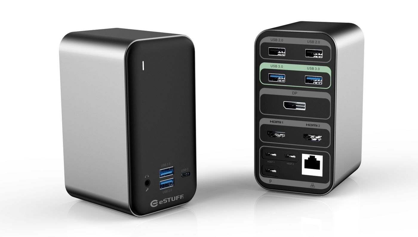 eSTUFF USB-C Pro Dual USB-C Dock – image 1