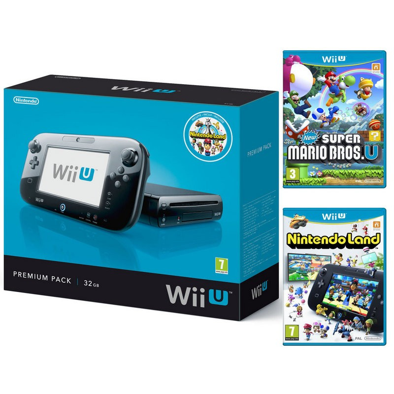 Wii U Premium Pack + NintendoLand + Super Mario Bros.U — vue 1 sur 1