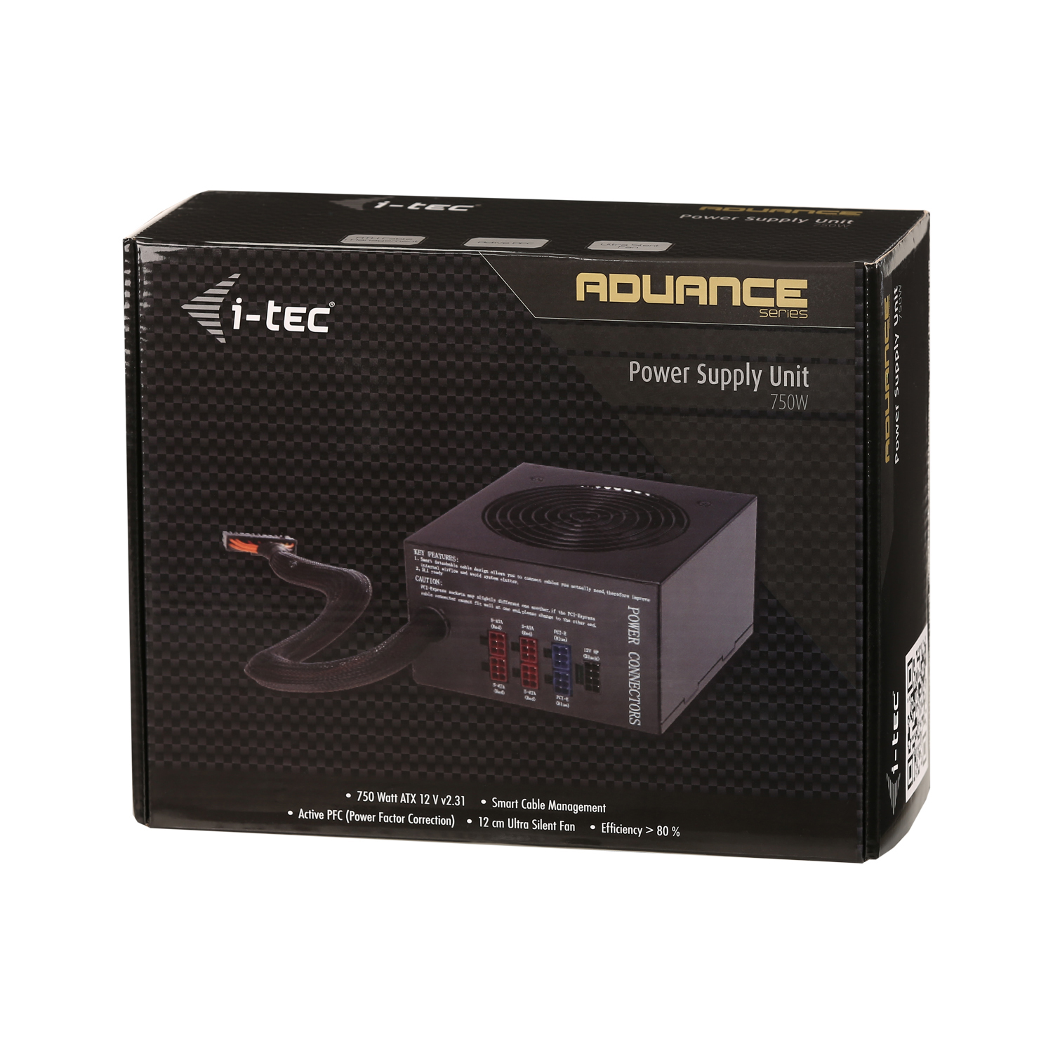 i-tec PS750W power supply unit 750 W 20+4 pin ATX ATX Black image 2