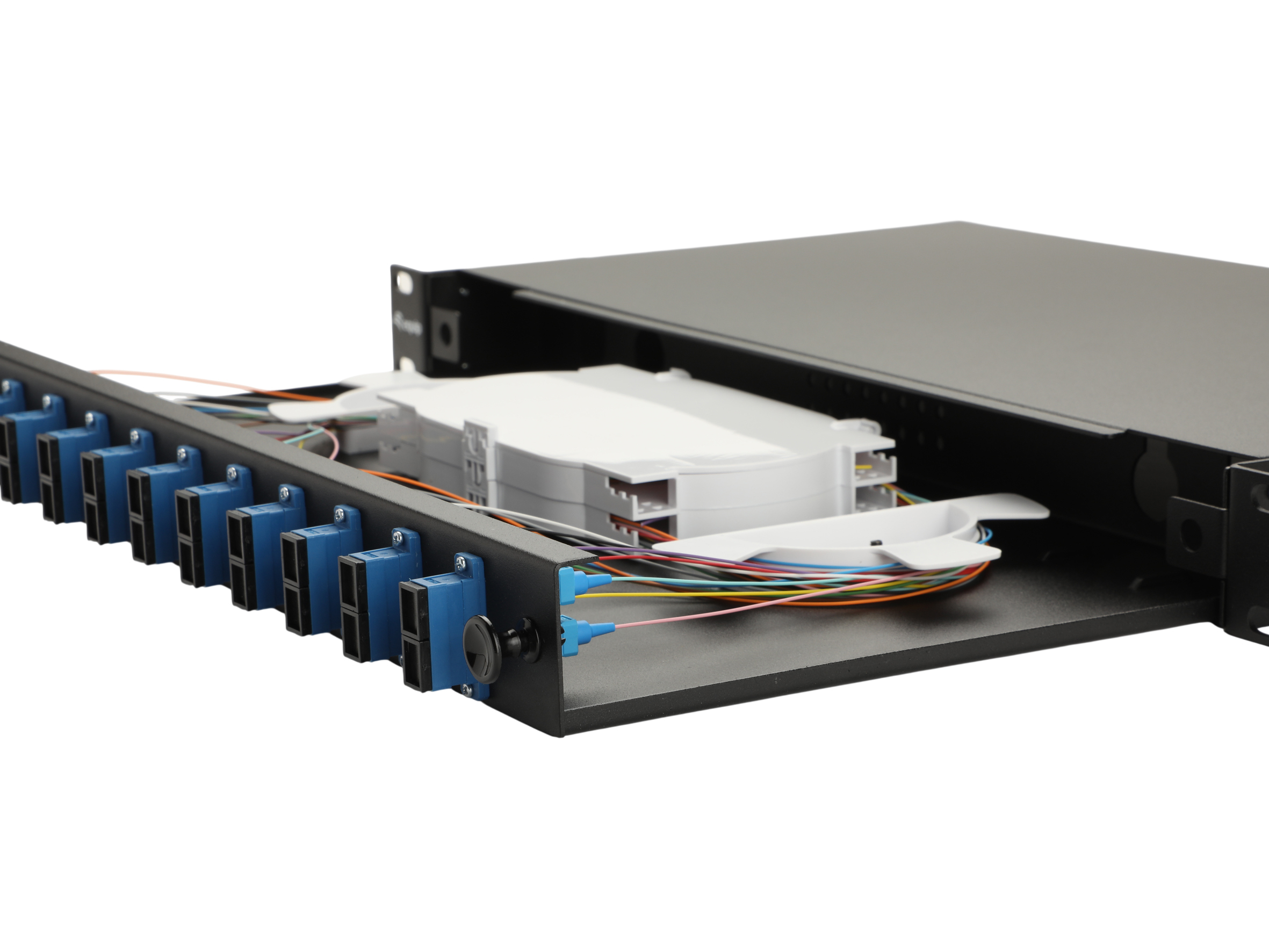 Equip LWL-Spleißkasten 12-Port SC-Duplex OS2 1U komplett  sw