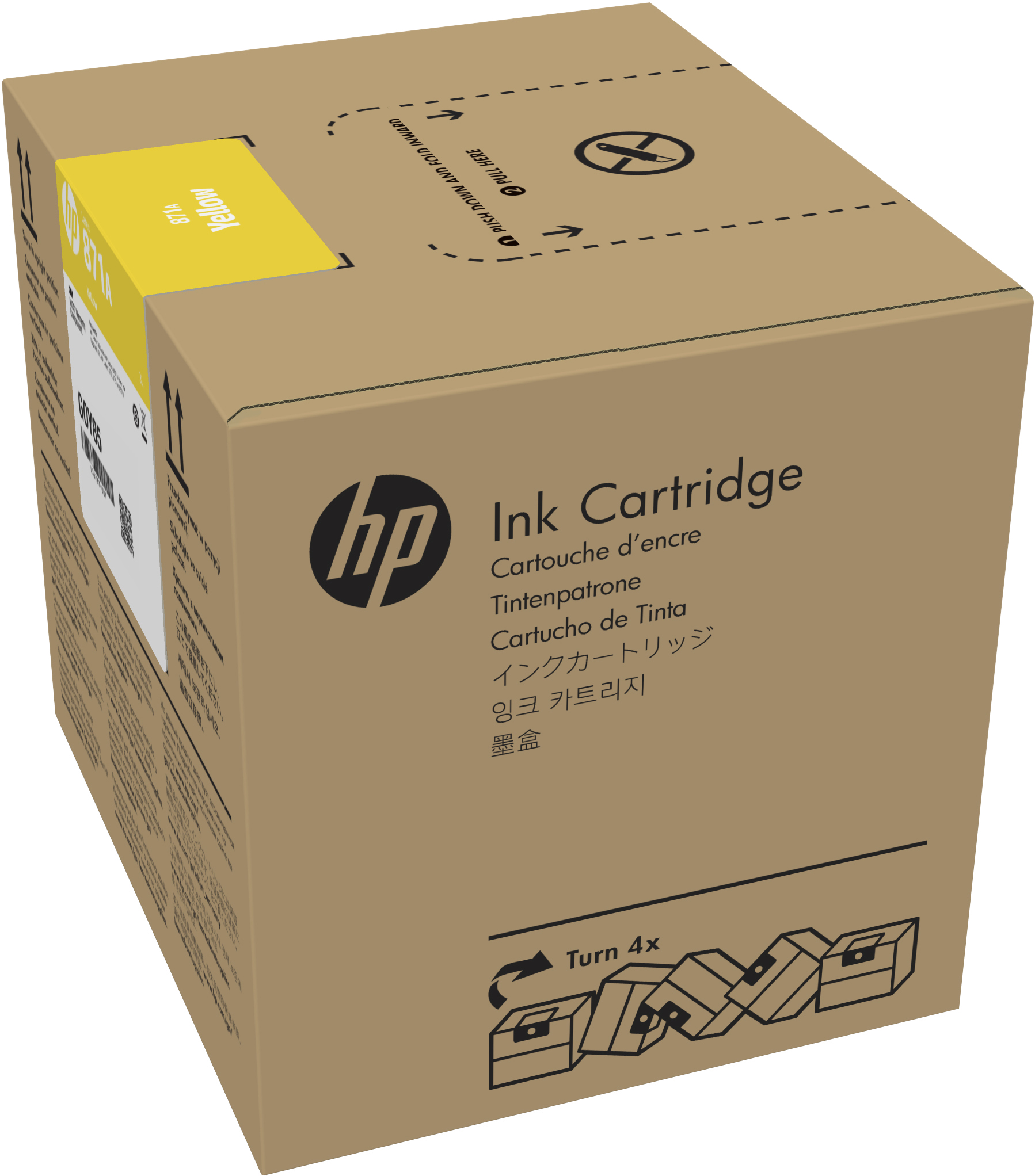 Tinta hp latex 871a 3 litros color amarillo