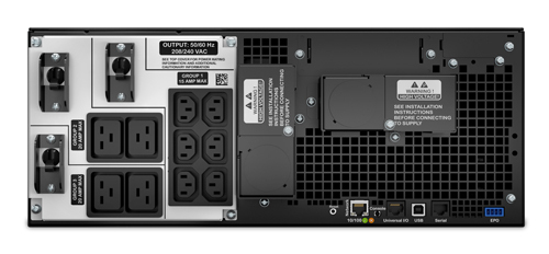 صورة APC SRT6KRMXLT-IEC UPS أونلاين مزدوج التحويل، 6 kVA / 6000 واط، مدخل 100-275 فولت، 4U للتركيب في رف أو وضع قائم، 13 مخرج C13/C19