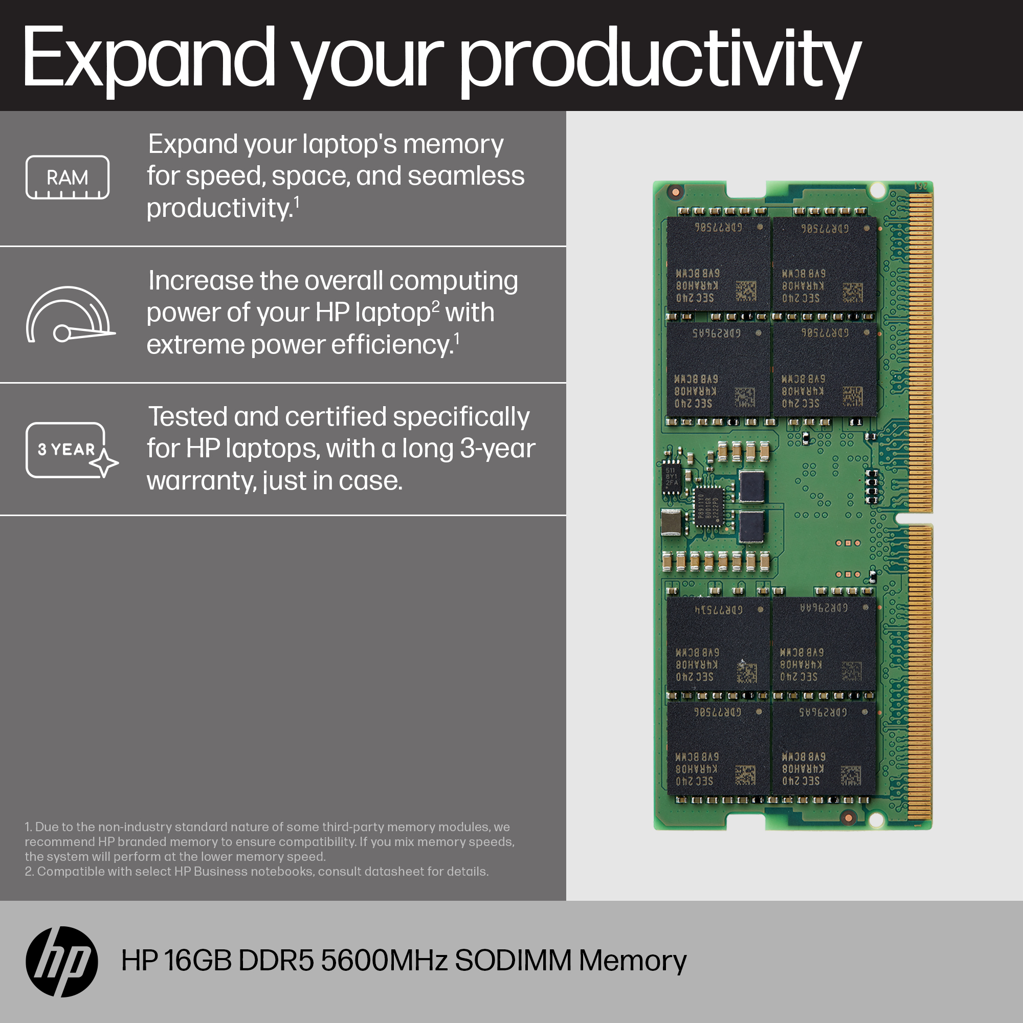 HP 16GB DDR5 5600MHz SODIMM Memory – image 2