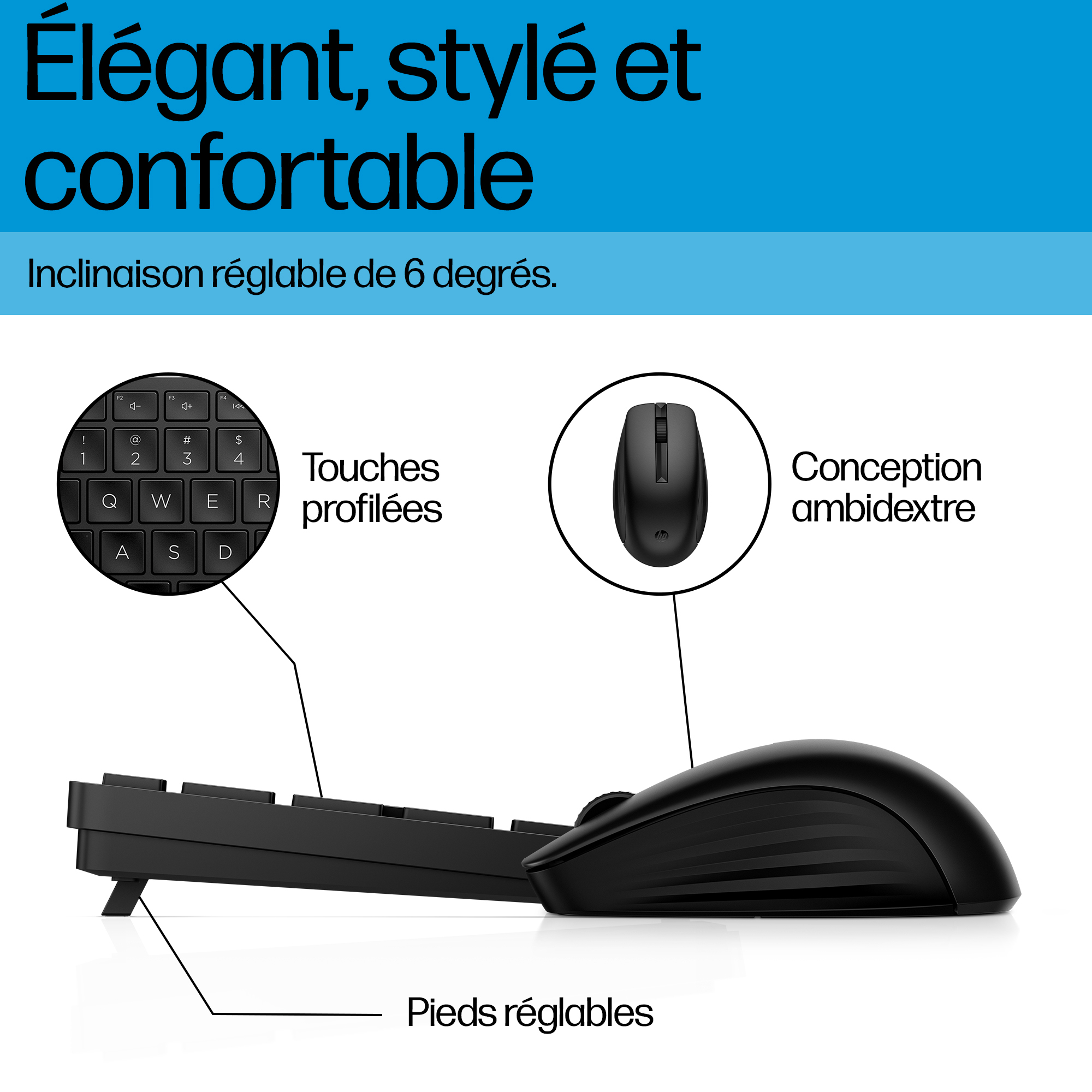 HP 655 Wireless Keyboard and Mouse Combo. Keyboard form factor: Full-size (100%), Connectivity technology: Wireless, Devic