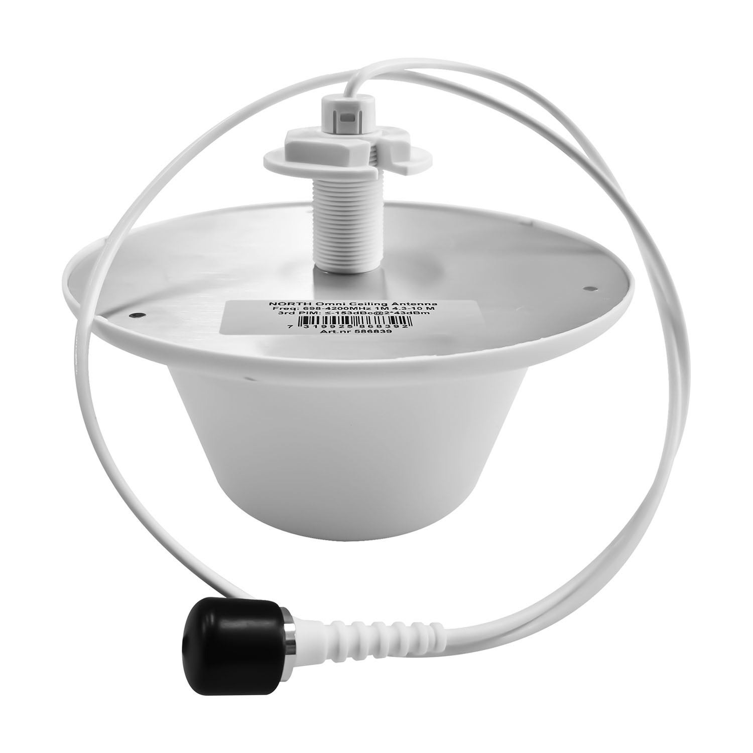 NORTH Omni Ceiling Antenna 698-4200MHz 2-5.5dBi, low pim, 1m 4.3-10-Female