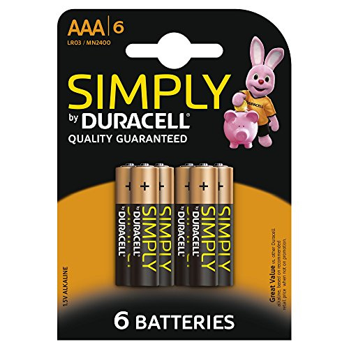 Duracell Simply Alkaline Pack of 6 AAA Batteries