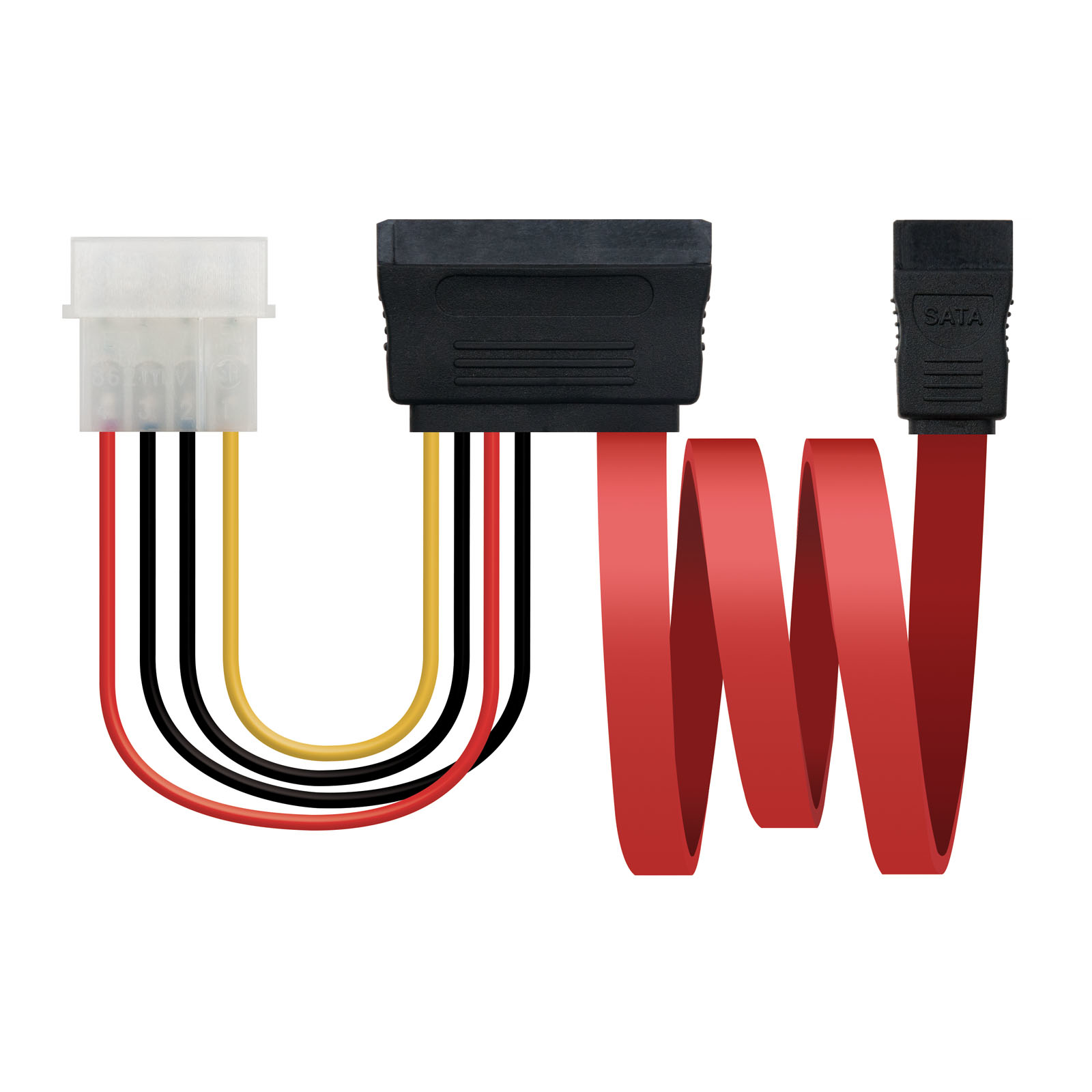 صورة كابل Nanocable 10.18.0601 SATA I، 0.5 متر، SATA 22 سن إلى SATA 7 سن + Molex
