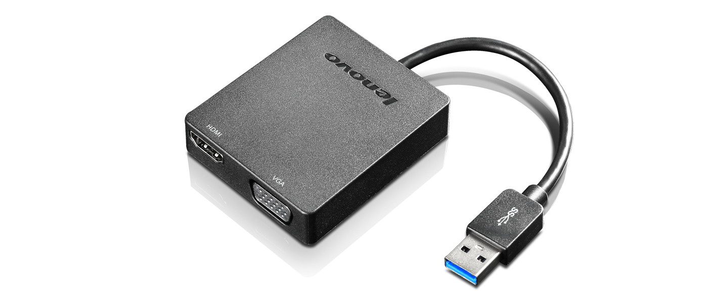Lenovo Universal USB 3.0 to VGA/HDMI USB Type-A Svart