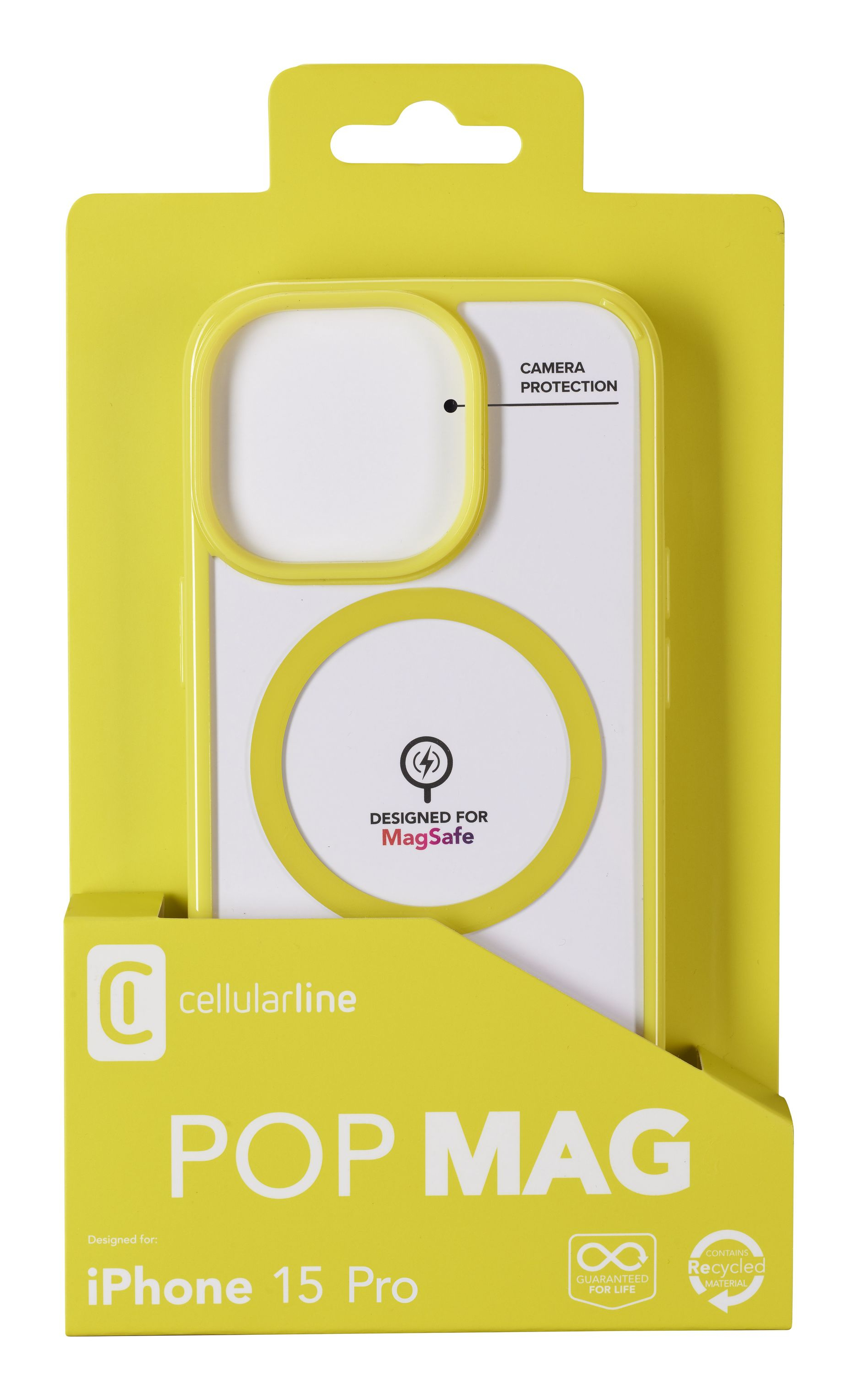 Cellularline Pop Mag - iPhone 15 Pro Transparent case with coloured edges compatible with Magsafe ecosystem – image 2