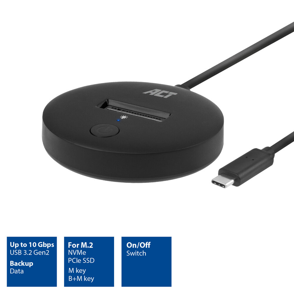 ACT M.2 NVMe/PCIe SSD docking station, USB-C 3.2 Gen2 – image 2