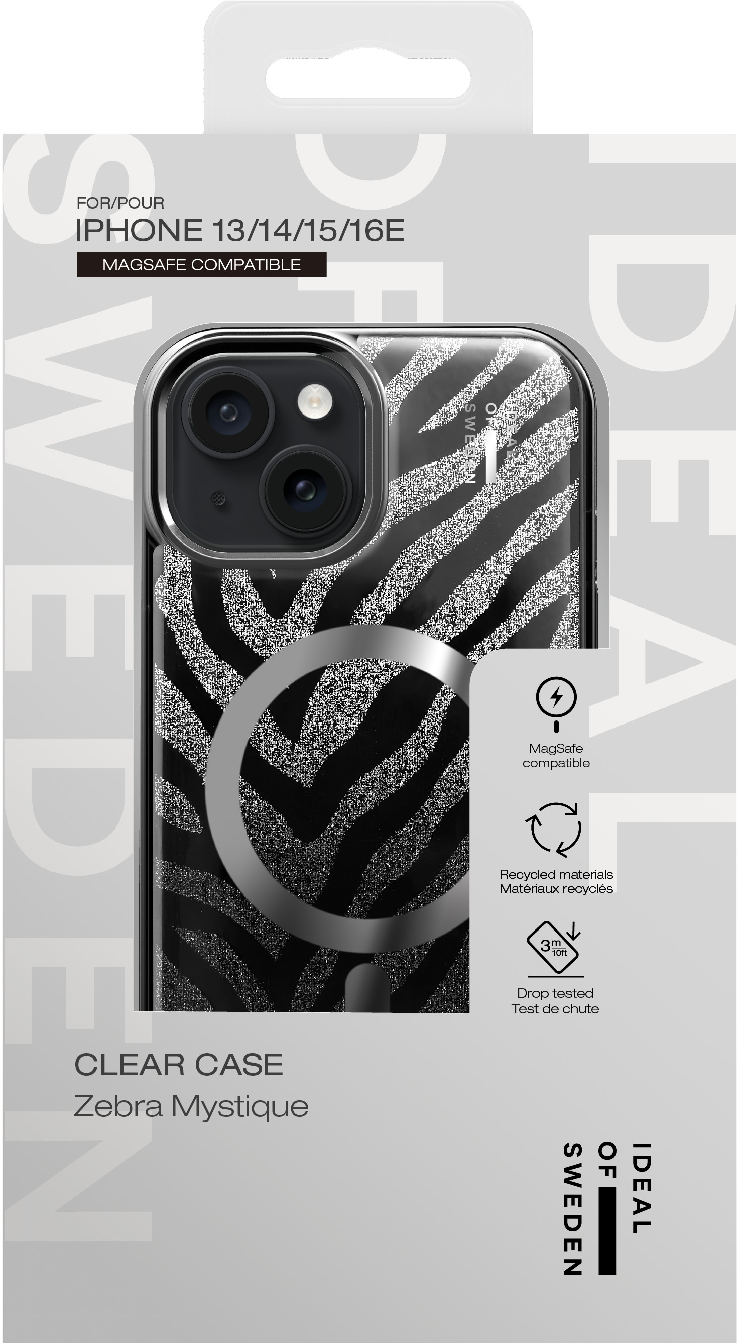 iDeal of Sweden Clear Case MagSafe iPhone 13 / 14 / 15 / 16e / 17e Zebra Mystique – image 4