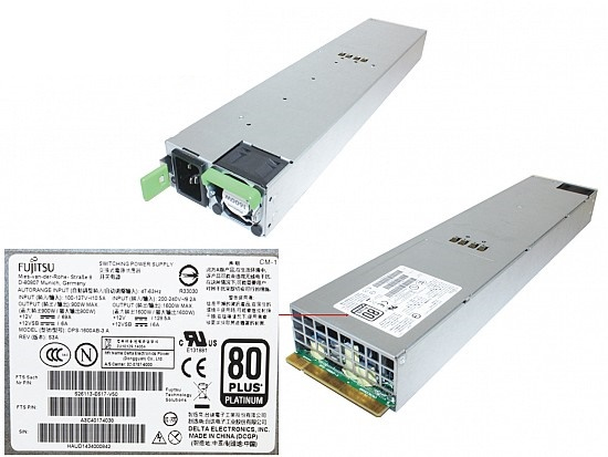 Fujitsu S26113-F617-L50 power supply unit 1600 W 1U Stainless steel image 1