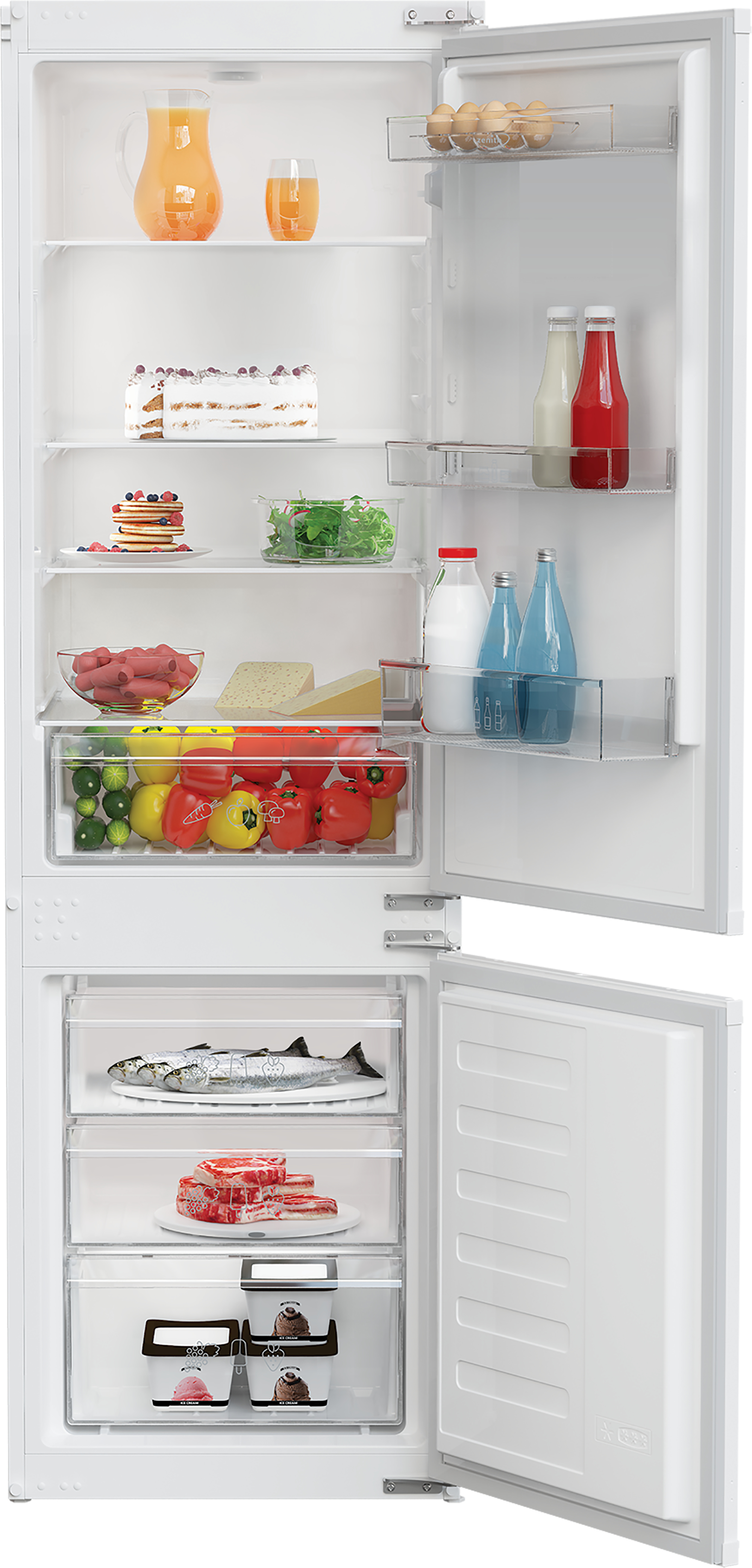 Zenith ZICSD473 Integrated 70:30 Combi Fridge Freezer – image 1