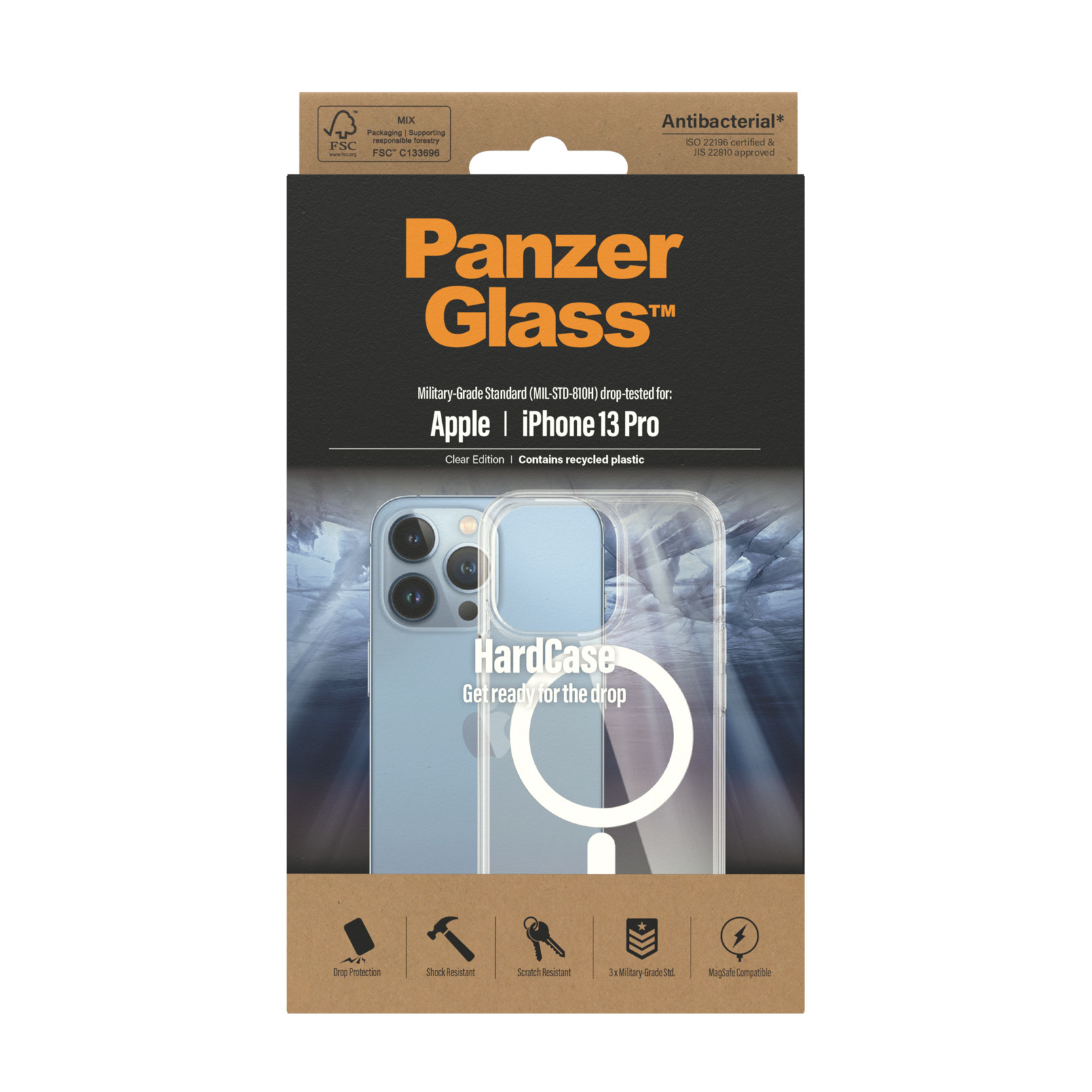 PanzerGlass® HardCase Transparent w. White MagSafe iPhone 13 Pro – image 3