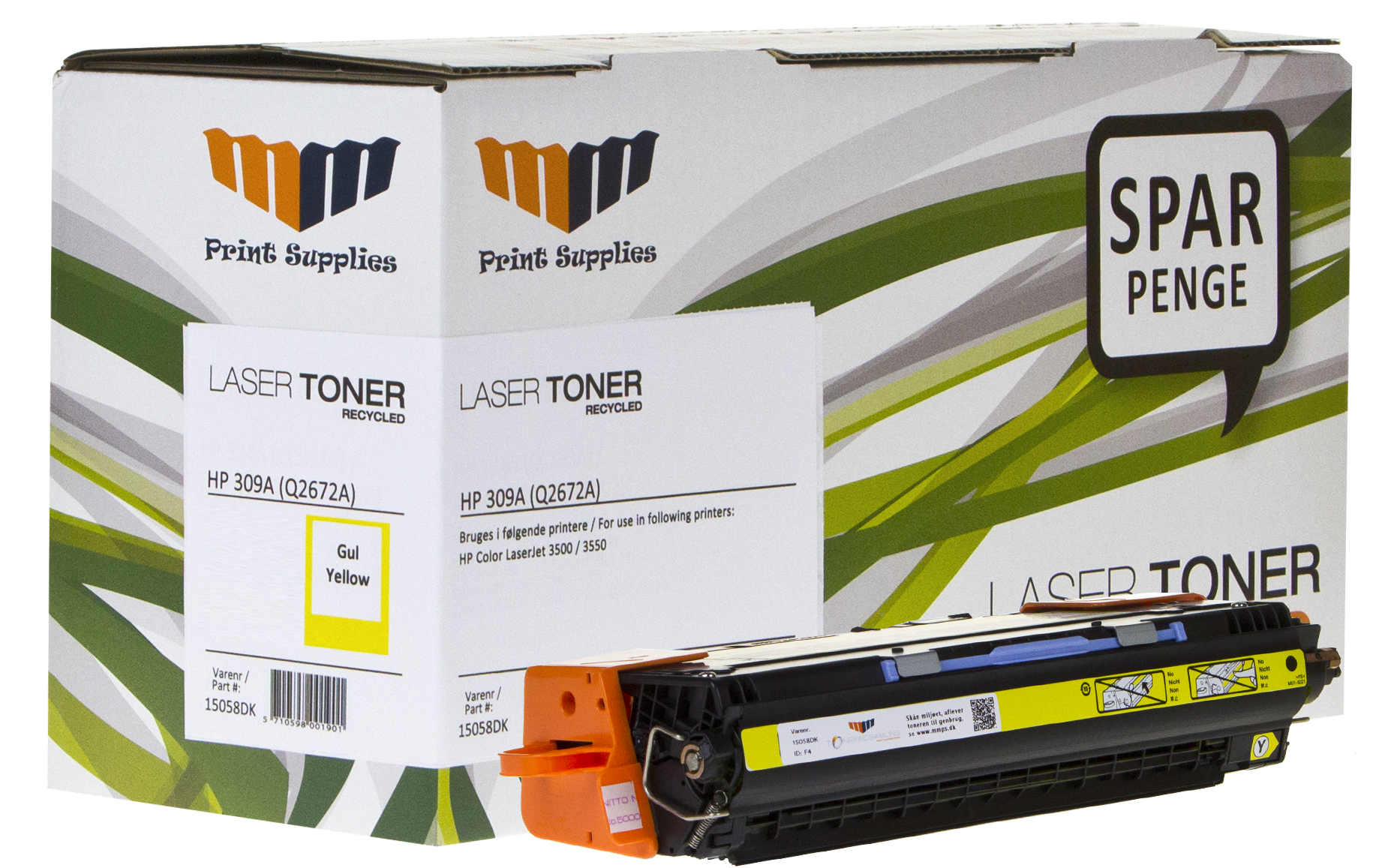 MM Yellow Laser Toner - HP 309A (Q2672A) - For HP Color LaserJet – image 2