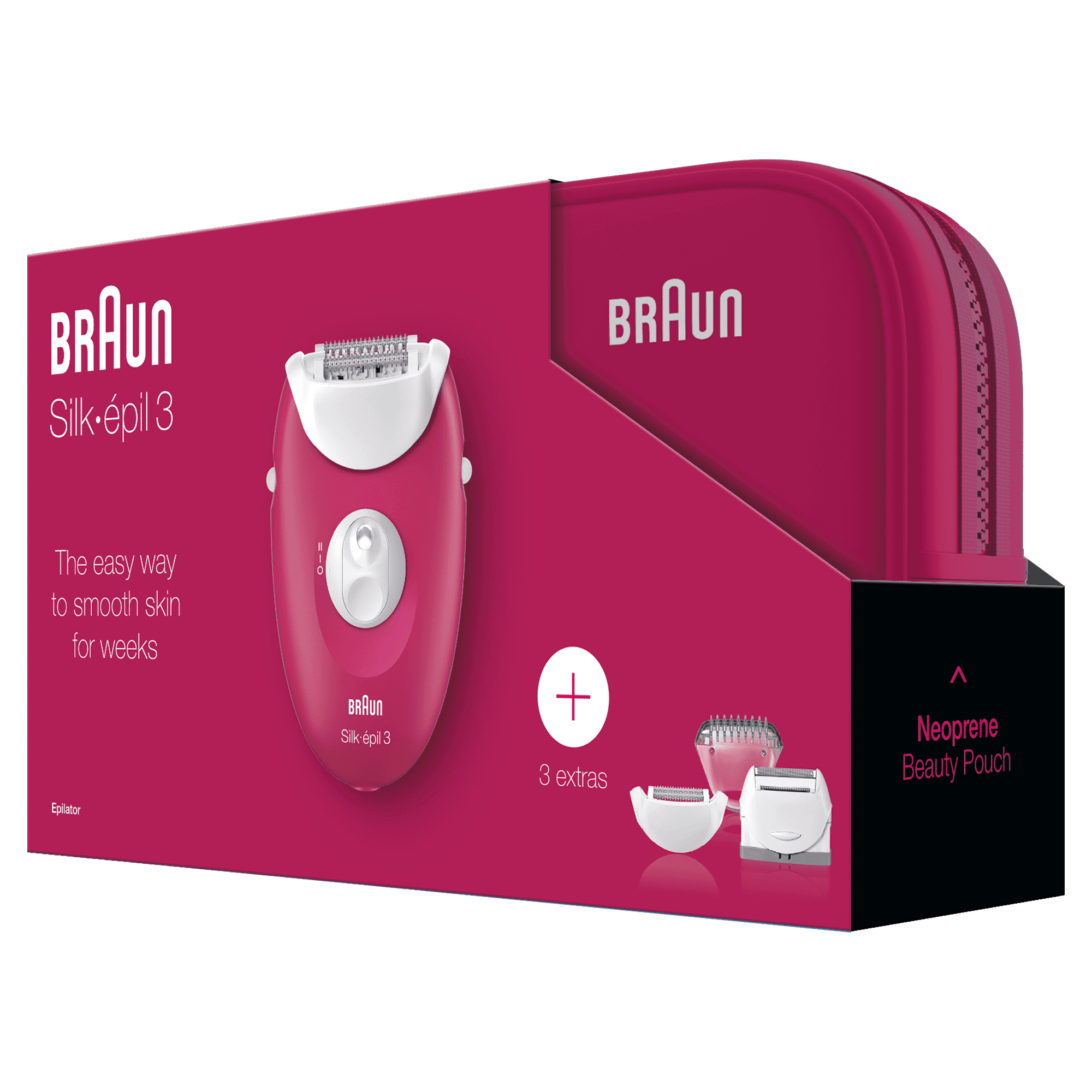 Braun Silk-épil 3 81677778 epilator 20 tweezers White, Pink – image 3
