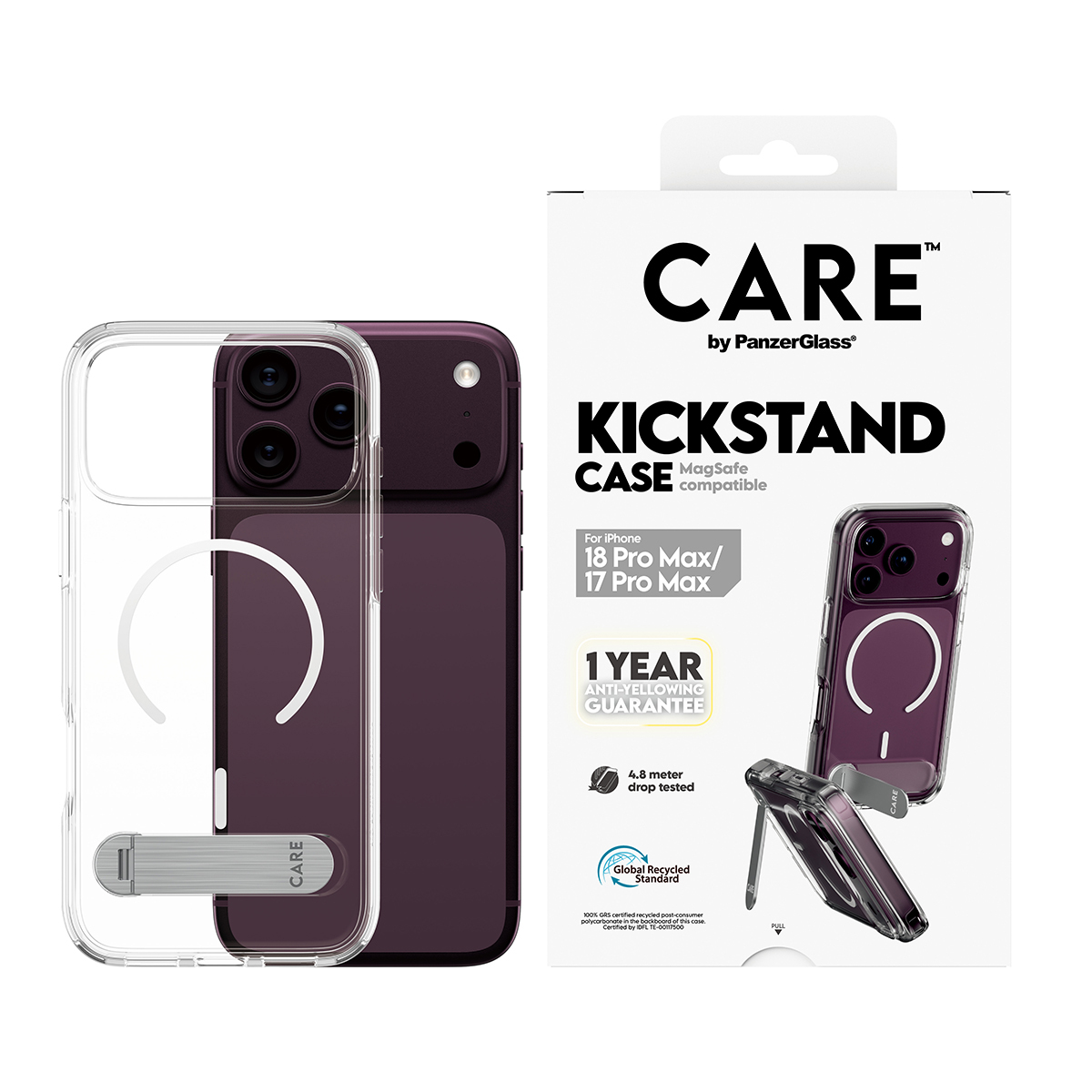 PanzerGlass CARE™ by PanzerGlass® Kickstand Case Transparent w. White MagSafe iPhone 18 Pro Max | 17 Pro Max – image 2