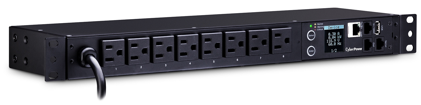 CyberPower PDU31001 power distribution unit (PDU) 8 AC outlet(s) 1U Black – image 2