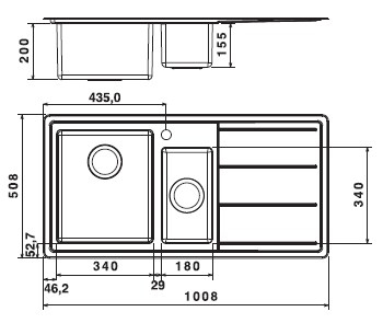 صورة حوض Whirlpool AM 1051 IXL ستانلس ستيل علوي مستطيل بوعاءين