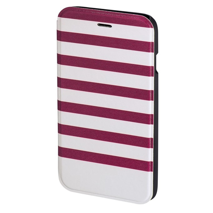 Hama Stripes custodia per cellulare 11,9 cm (4.7") Custodia a libro Magenta, Bianco