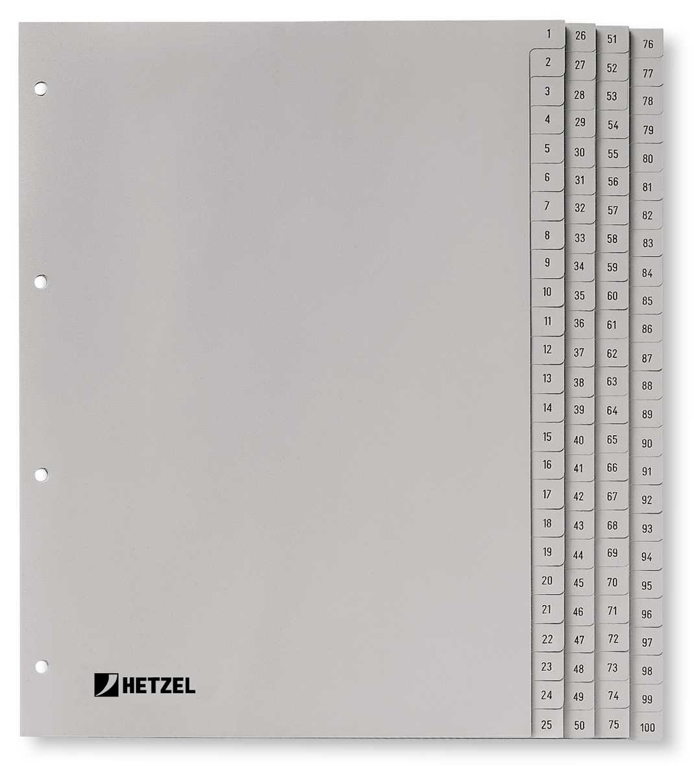عکس Rexel جداکننده پلی‌پروپیلن طوسی عددی A4 100 برگه