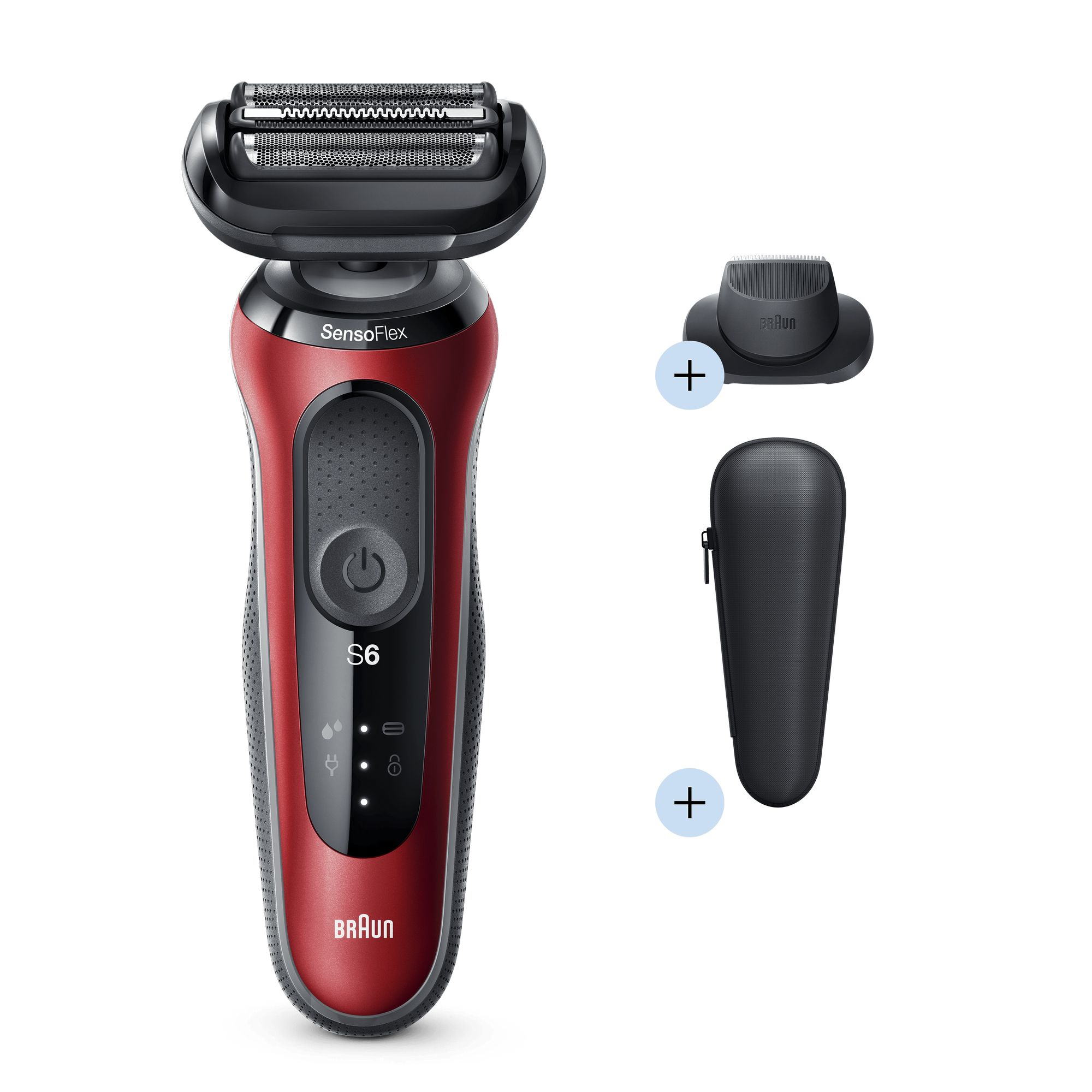 Braun Series 6 60-R1200s Foil shaver Trimmer Red – image 2