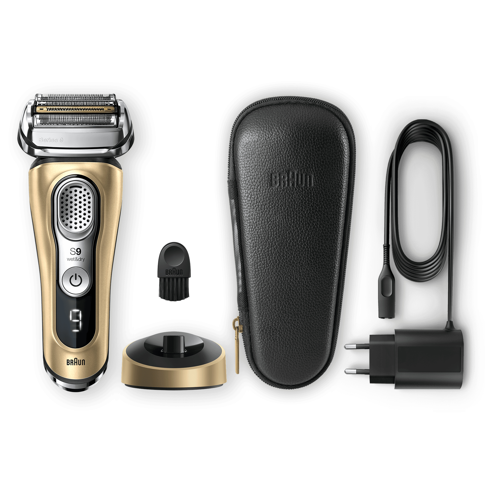 Braun Series 9 Electric Shaver for Men 9299s, Charging Stand and Leather Travel Case - Gold Gifting Edition – image 6
