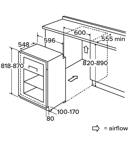 CDA FW254/2 combi-fridge Undercounter – image 3