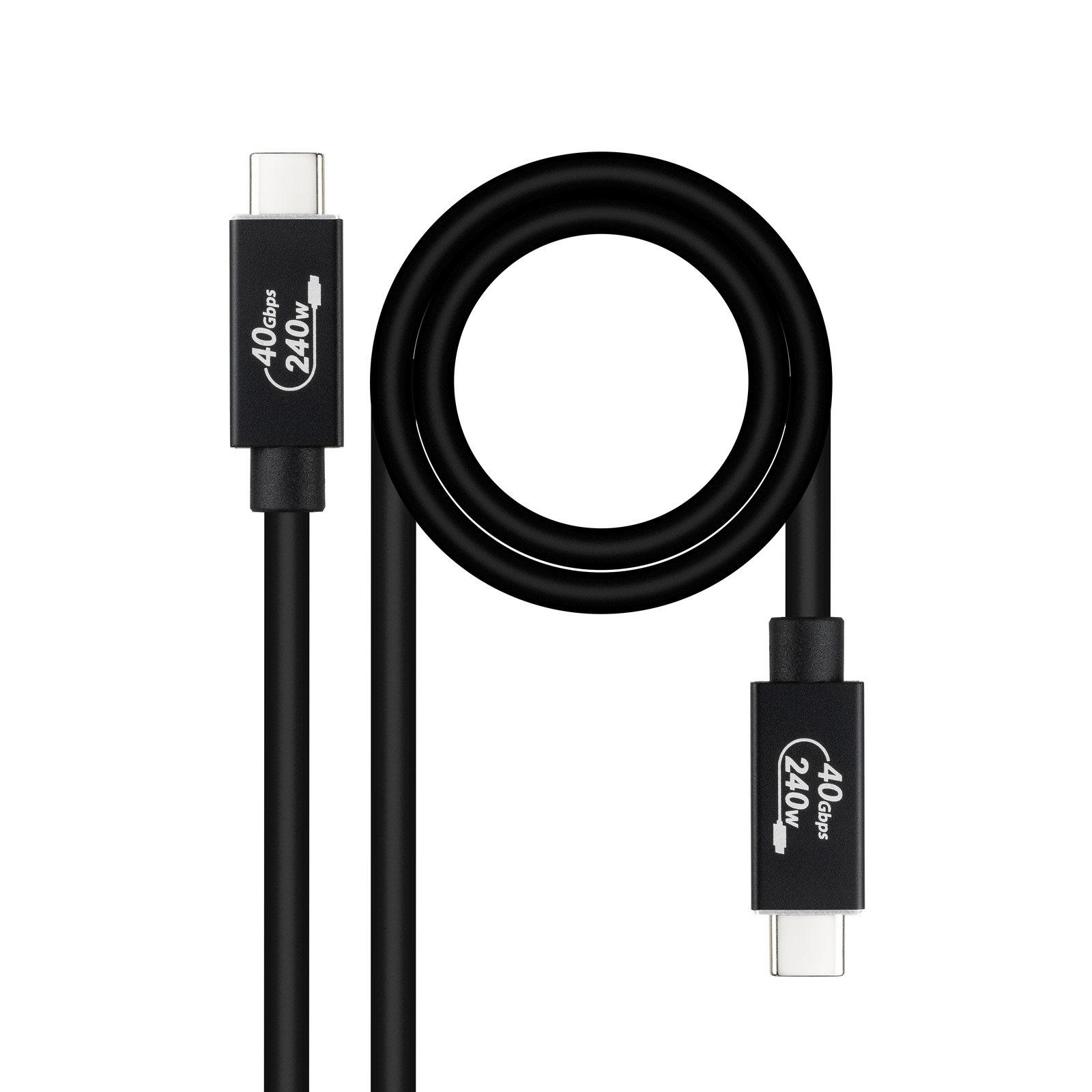 Resim Nanocable 10.01.5001 USB-C/USB-C USB4 Gen 3x2 40Gbps 240W Kablo, Siyah, 1m