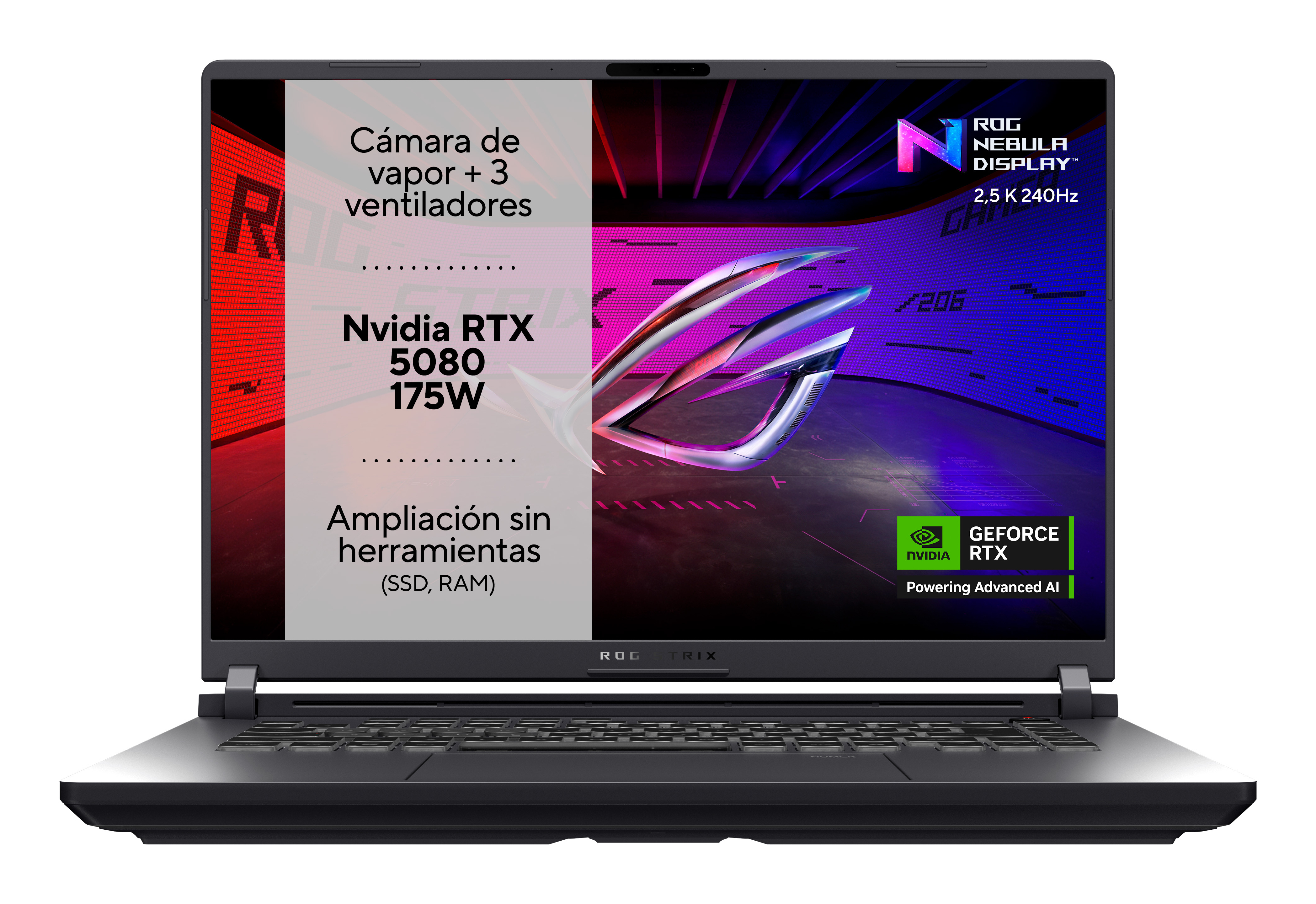 Portátil gaming - ASUS ROG Strix G16 G615LW-S5003, 16 " WQXGA, Intel® Core™ Ultra 9 275HX, 32 GB RAM, 1 TB SSD, GeForce RTX™ 5080, SSO - imagen 3