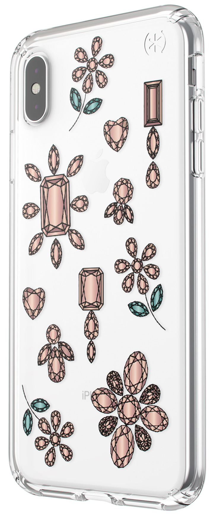 Speck Presidio Clear + Print Apple iPhone XS Max Dancingdiamonds Peach Gold/Clear – image 3