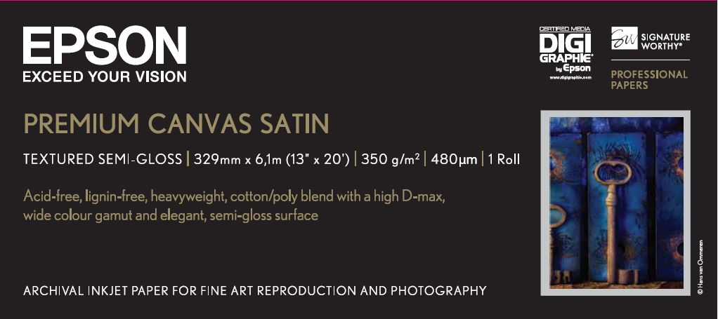 Epson Premium Satin Canvas, 13' x 6,1 m, 350 g/m²