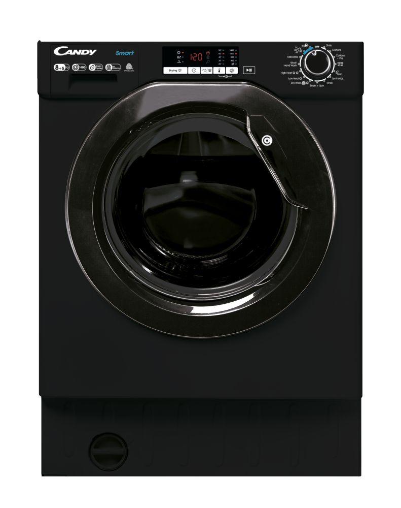 Candy Smart CBD485D2BBE/-80 washer dryer Built-in Front-load Black