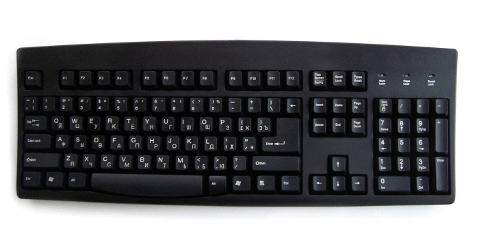 Hypertec KYBAC260-USBBLKCYHY keyboard Universal USB + PS/2 QWERTY Russian Black
