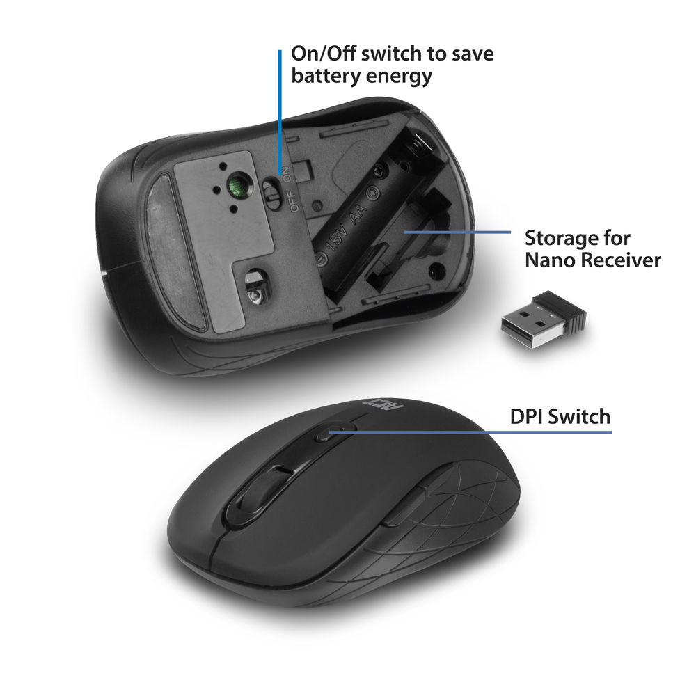 ACT Wireless Mouse 1600 DPI – image 2