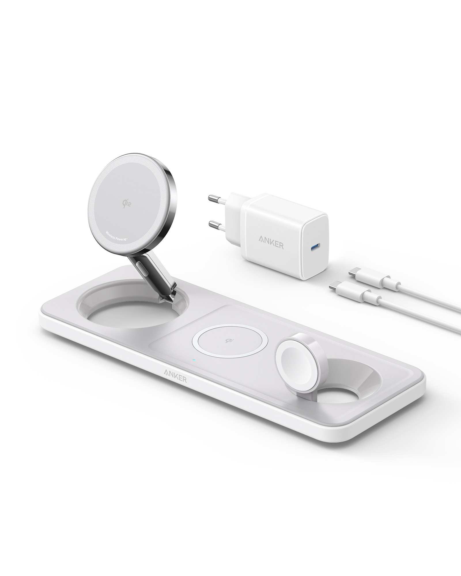 Anker MagGo Universale Bianco USB Carica wireless Ricarica rapida Interno