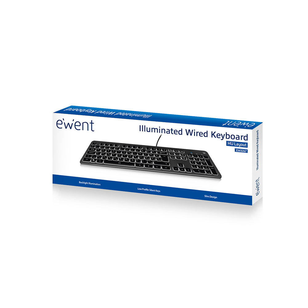 Ewent EW3267 keyboard Universal USB QWERTZ Hungarian Black, Grey – image 4