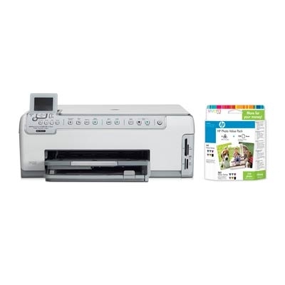 HP Photosmart C5180 All-in-One Printer + HP 363 Series Photo Value Pack with Vivera Inks