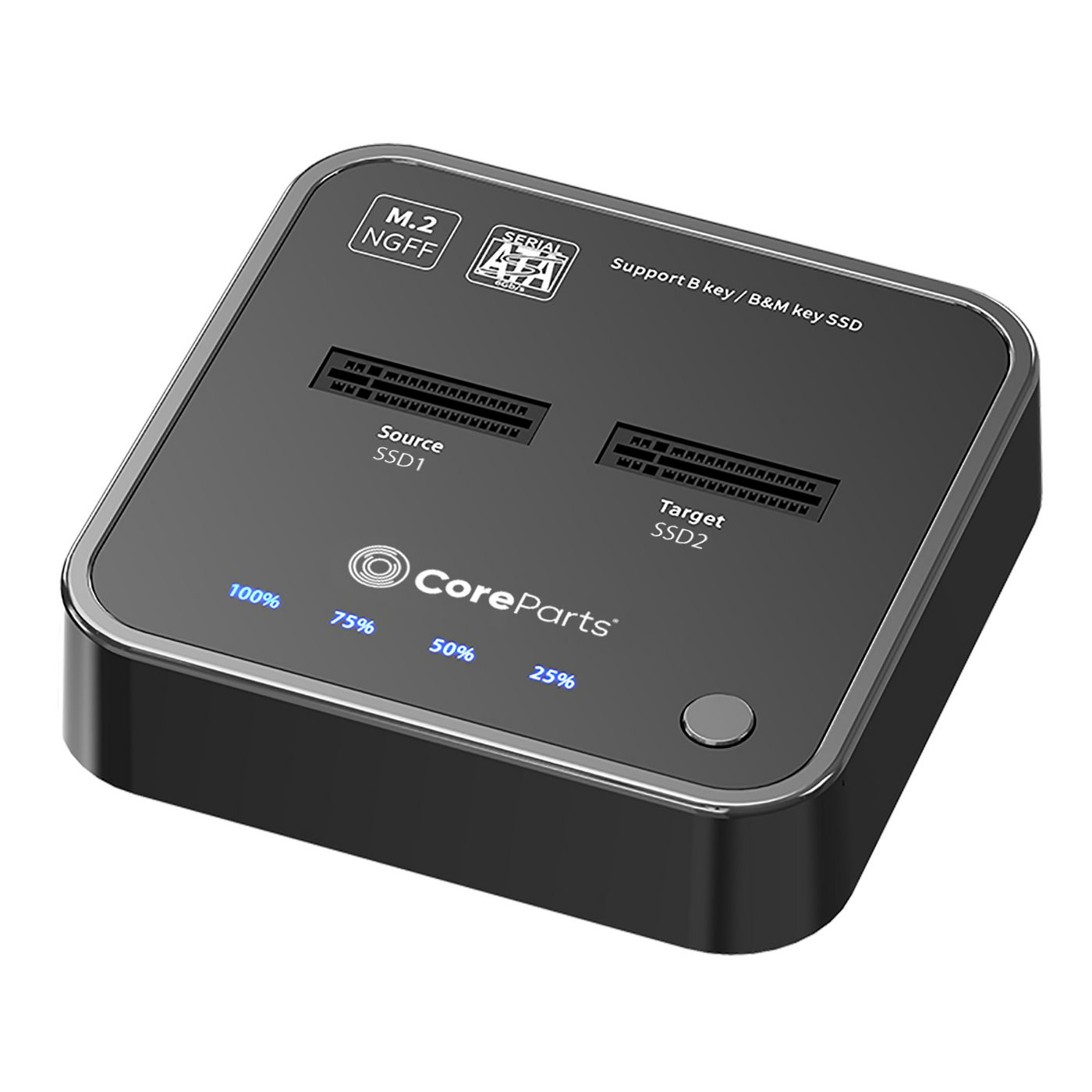 CoreParts MS-CLONER-SATA storage drive docking station Black – image 2