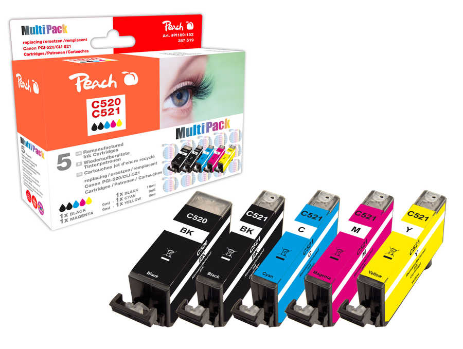 Peach 314991 ink cartridge 5 pc(s) Compatible High (XL) Yield Black, Cyan, Magenta, Yellow