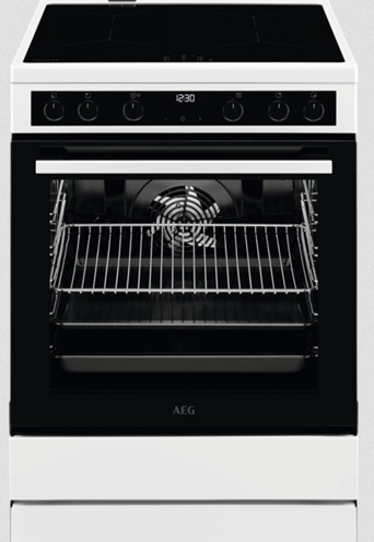 AEG CIB6642BBW Freestanding cooker Electric Zone induction hob White