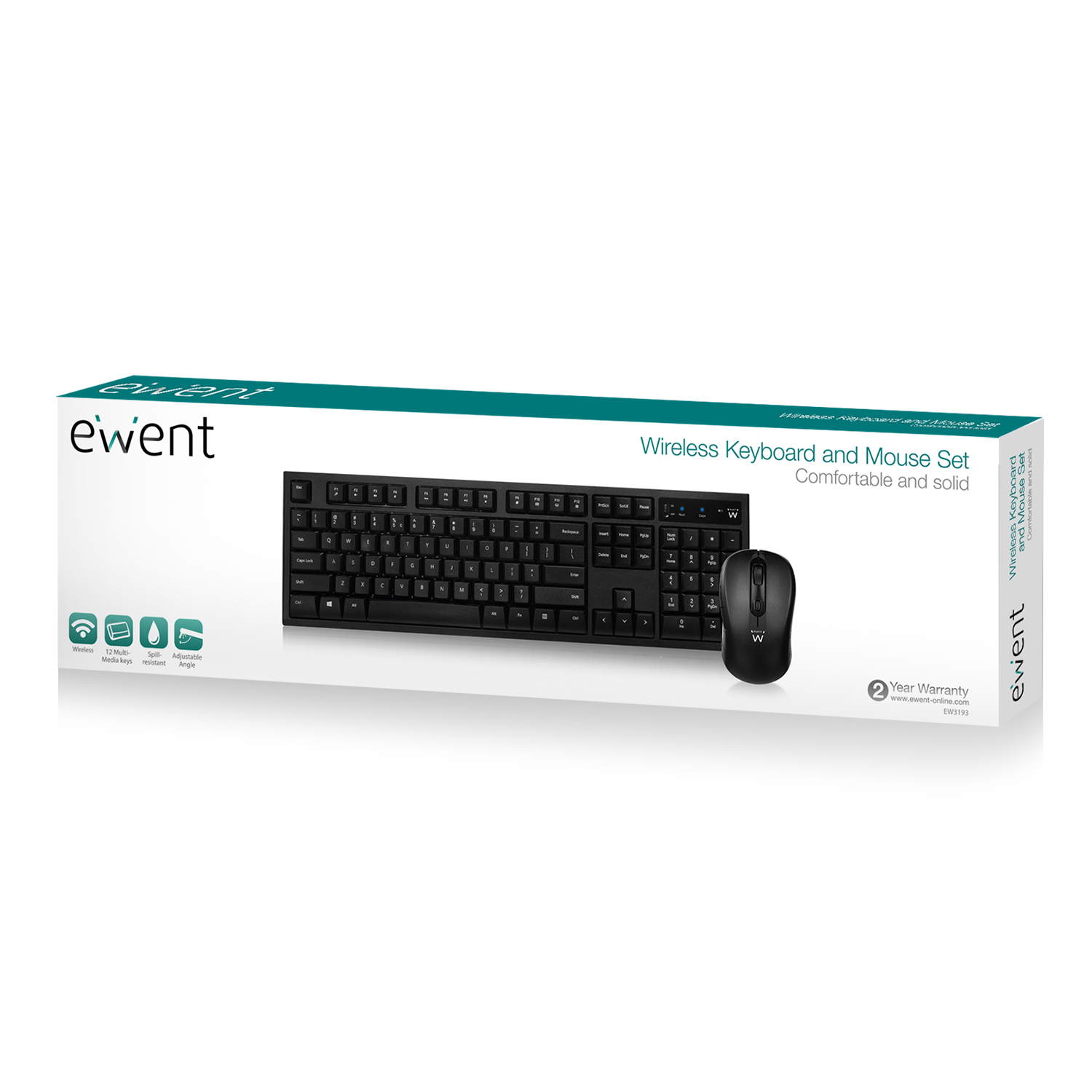 Ewent EW3193 keyboard Mouse included Universal RF Wireless QWERTY US International Black – image 9