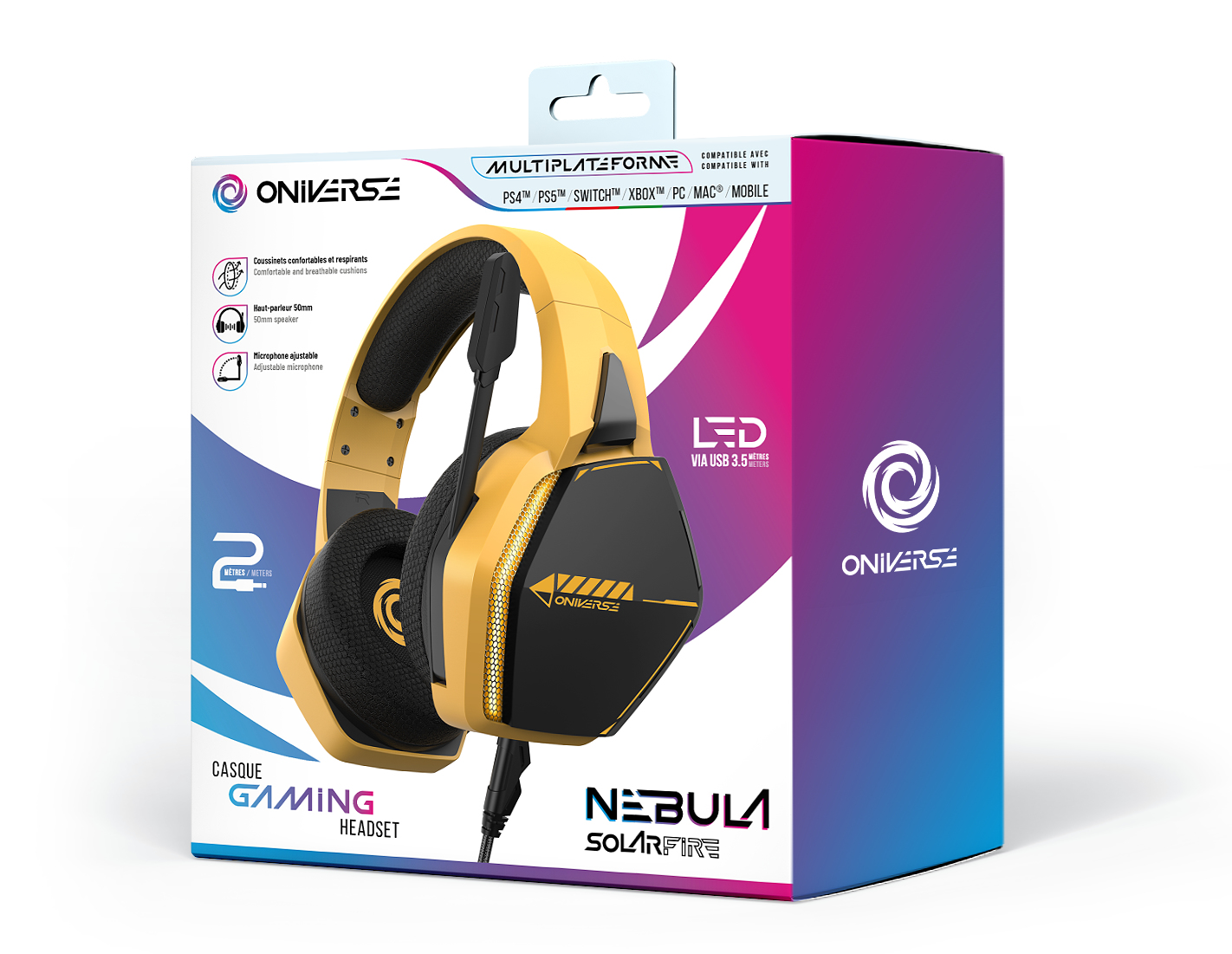 Oniverse Gaming Headset Nebula - SolarFire Yellow (Multiplatform) – image 7