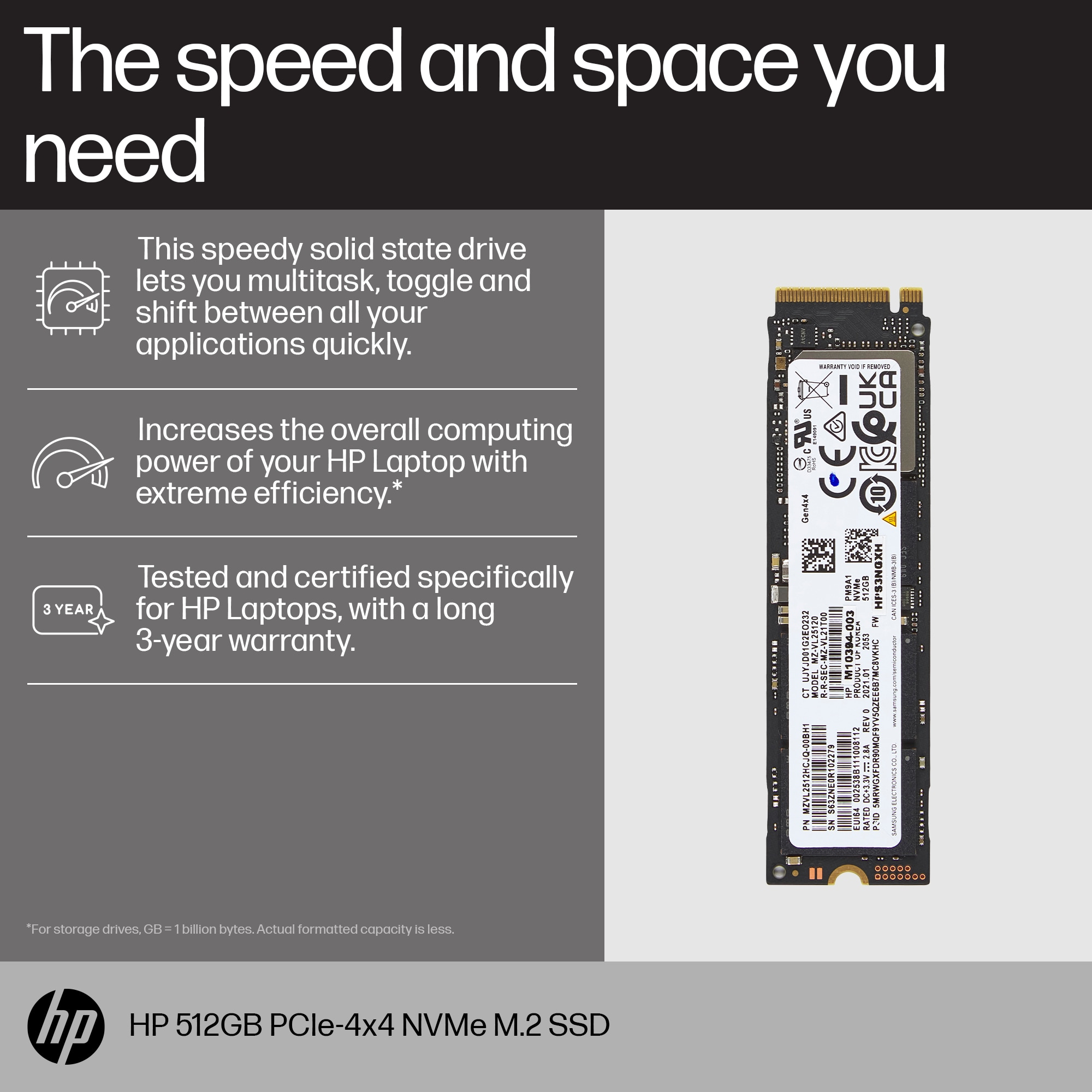 HP 512GB PCIe-4x4 NVMe M.2 SSD – image 2