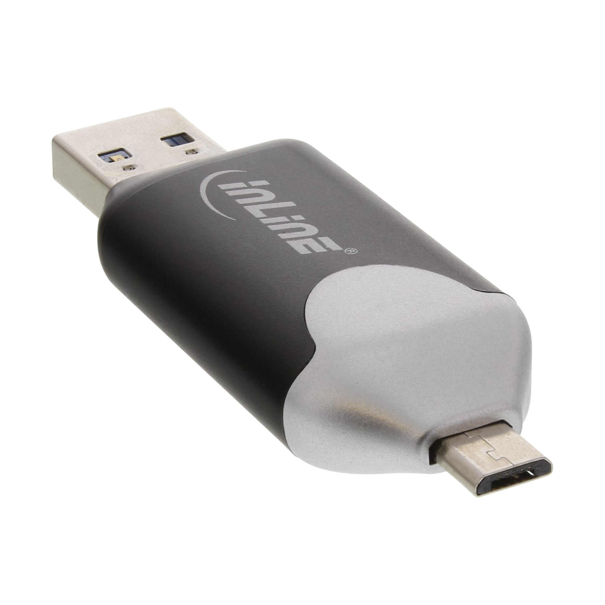 InLine USB3.0 Dual Cardreader, USB A and Micro-USB 2.0 for SDXC and microSDXC – image 2