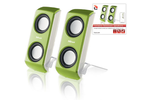 Trust Portable Notebook Speakers - Lime Green – image 2